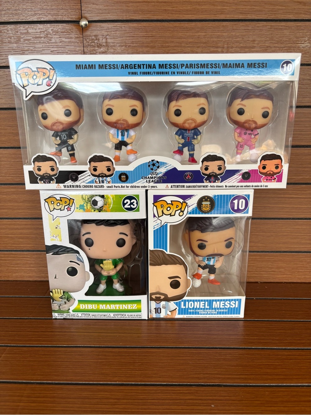 Custom Funko Pop Set Lionel Messi Vinyl Figure and Dibu Martínez